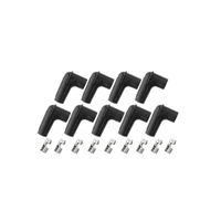 Xpro Silicone 90 Deg Spark Plug Boots and Terminals - 9 Piece - Black