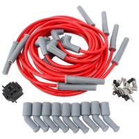 8.5mm V8 Ignition Lead Set with 180?? Spark Plug Boots - Red