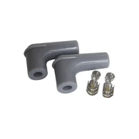 90 Deg Spark Plug Boots & Terminals - Grey - 2 Pack