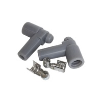90 Deg HEI Boots & Terminals - Grey Silicone - 2 Pack