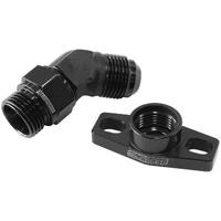 45° Turbo Drain Adapter -10AN Fitting Black