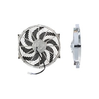 14" Curved Blade Chrome Thermo Fan - 1350 CFM