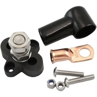 Single Post Electrical Terminal Distribution Block - M10 Stud - Black