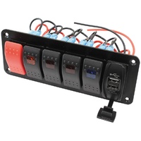 Switch Panel 2 x w/USB, Start & 4 x On/Off Switches