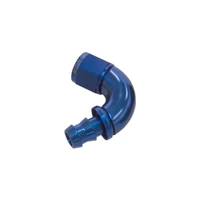 510 Series Full Flow Tight Radius Push Lok 120 Deg Hose End -4AN - Blue