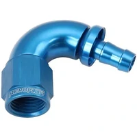 510 Series Full Flow Tight Radius Push Lock 120° Hose End -6AN To 5/16" 8mm Barb