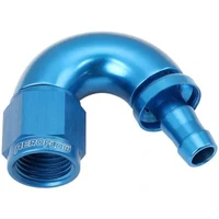 510 Series Full Flow Tight Radius Push Lock 150° Hose End -6AN To 5/16" 8mm Barb
