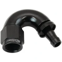 510 Series Full Flow Tight Radius Push Lock 150° Hose End -6AN To 5/16" 8mm Barb - Black