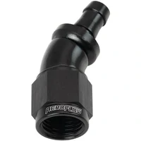 510 Series Full Flow Tight Radius Push Lock 30° Hose End -6AN To 5/16" 8mm Barb - Black