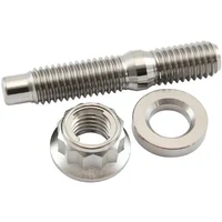 M8 x 1.25mm Titanium Stud 12 Point Locking Nut and Washer Kit