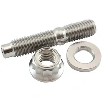 M10 x 1.50mm Titanium Stud 12 Point Locking Nut and Washer Kit