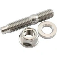 M8 x 1.25mm Titanium Stud Hex Locking Nut and Washer Kit