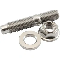 M10 x 1.25mm Titanium Stud Hex Locking Nut and Washer Kit
