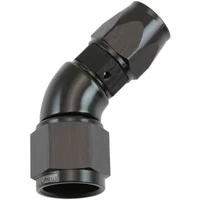 200 Series Teflon Style One Piece 45 Degree Stepped Hose End -8AN to -8 Hose - Black Finish