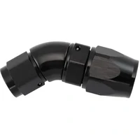 200 Series Teflon Style One Piece 45 Degree Stepped Hose End -6AN to -8 Hose - Black Finish