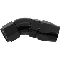 200 Series Teflon Style One Piece 45 Degree Stepped Hose End -8AN to -10 Hose - Black Finish