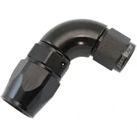 200 Series Teflon Style One Piece 90 Degree Stepped Hose End -8AN to -6 Hose - Black Finish