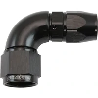 200 Series Teflon Style One Piece 90 Degree Stepped Hose End -10AN to -8 Hose - Black Finish