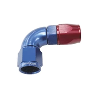 90 Deg -20AN Full Flow Teflon Hose End - Blue - 1 Piece