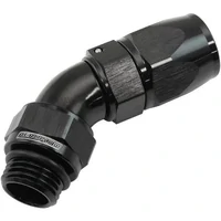 ORB Taper Swivel 45° Hose End -6 ORB to -6AN - Black Finish