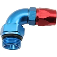 90° ORB Male Swivel PTFE Teflon® Hose End -6 ORB to -8AN