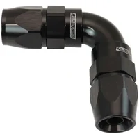 590 Series PTFE 90° Dual Hose Ends -6AN - Black Finish