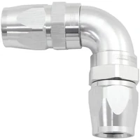 590 Series PTFE 90° Dual Hose Ends -12AN - Silver Finish