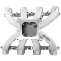 Rectangle Port Carburettor Street Single Plane Non-EFI Intake Manifold (GM LS) - Natural Cast Finish