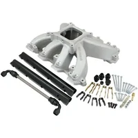 Rectangle Port Carburettor Hi Rise Race Single Plane EFI Intake Manifold (GM LS) - Natural Cast Finish