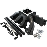 Cathedral Port Carburettor Hi Rise Race Single Plane EFI Intake Manifold (GM LS) - Black Finish