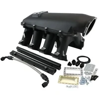 Rectangle Port Hi Rise EFI Modular Intake Manifold (GM LS) - Black Finish