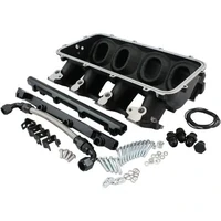 Low Rise EFI Cathedral Port Intake Manifold Base (GM LS) - Black Finish
