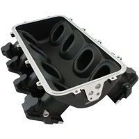 Low Rise Non-EFI Rectangle Port Intake Manifold Base (GM LS) - Black Finish