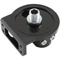 Billet Remote Oil Filter Head -12 ORB Top Entry - Black