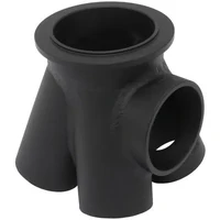 4 into 1 Round Turbo Merge Collector with 1-1/2" Tube Size V-Band Flange - 50mm Wastegate Hole