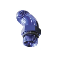 45 Deg -12ORB To -12AN Full Flow Adapter W/Jam Nut