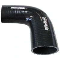 90° Silicone Reducer / Expander Hose 3-1/2" 90mm to 2-1/2" 63mm I.D - Gloss Black