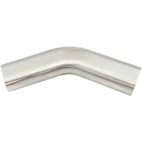 Stainless Steel 3" Oval Tube, 45 Degree Angle - 2-1/4" H x 3-1/2" W, 1/16" Wall