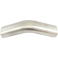 Stainless Steel 3" Oval Tube, 45 Degree Angle Vertical Pipe - 2-1/4" H x 3-1/2" W, 1/16" Wall