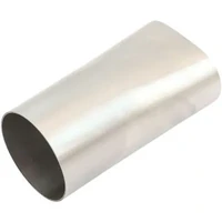 Stainless Steel 3" Oval Tube to 3" Round Tube Conversion Adapter - 2-1/4" H x 3-1/2" W, 1/16" Wall