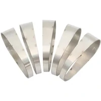 Stainless Steel 3" Oval Pie Cuts - Pack of 5 - 2-1/4" H x 3-1/2" W, 1/16" Wall