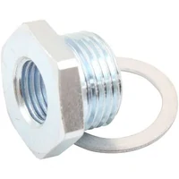 O2 Sensor Reducer Bush - M18 x 1.5mm to M12 x 1.25mm -  Zinc Coated Steel