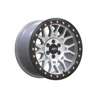 AT-01 17X8.5 Hybrid Beadlock Wheel - Machined 6X114.3 Offset +20 Black Imitation Beadlock Ring