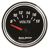 2-1/16" Voltmeter 8-18V Air-Core Designer Black II