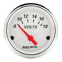 2-1/16" Voltmeter 8-18V Air-Core Arctic White
