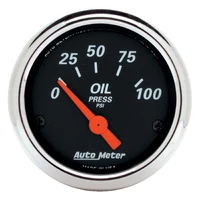 2-1/16" Oil Pressure 0-100 PSI Air-Core Designer Black