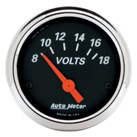 2-1/16" Voltmeter 8-18V Air-Core Designer Black