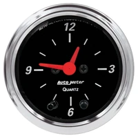 2-1/16" Clock 12 Hour Designer Black