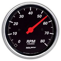 3-3/8" In-Dash Tachometer 0-8,000 RPM Designer Black