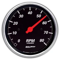 3-3/8" In-Dash Tachometer 0-8,000 RPM Designer Black